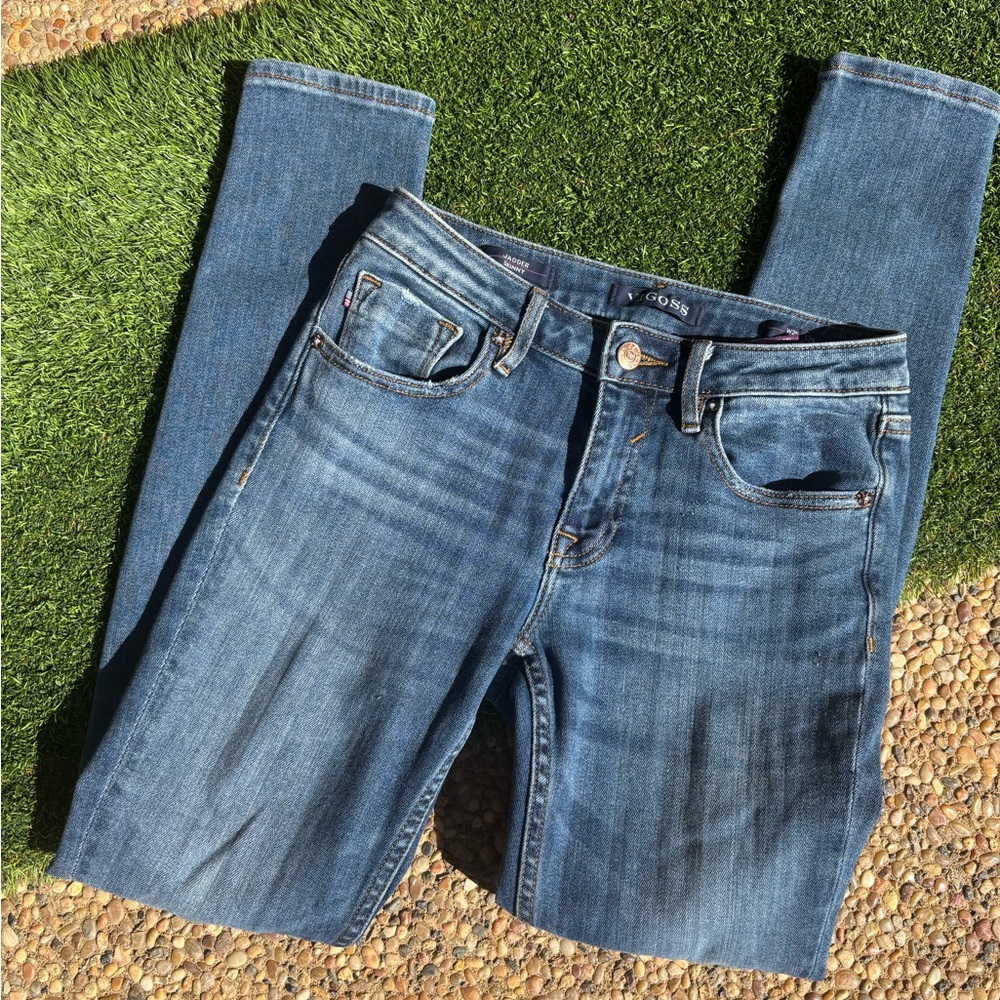 Vigoss Women's Erika Mid-rise Classic Blue Skinny Jeans